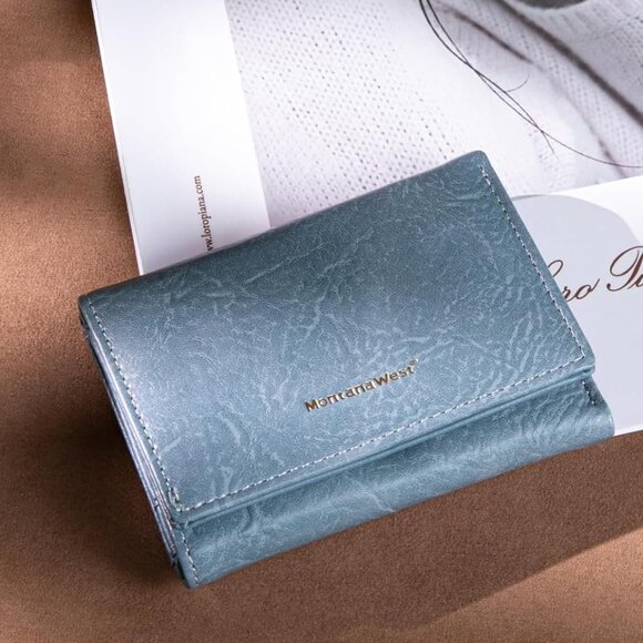 Handbags - Womens Slim Wallet RFID Blocking Wallets Small Trifold